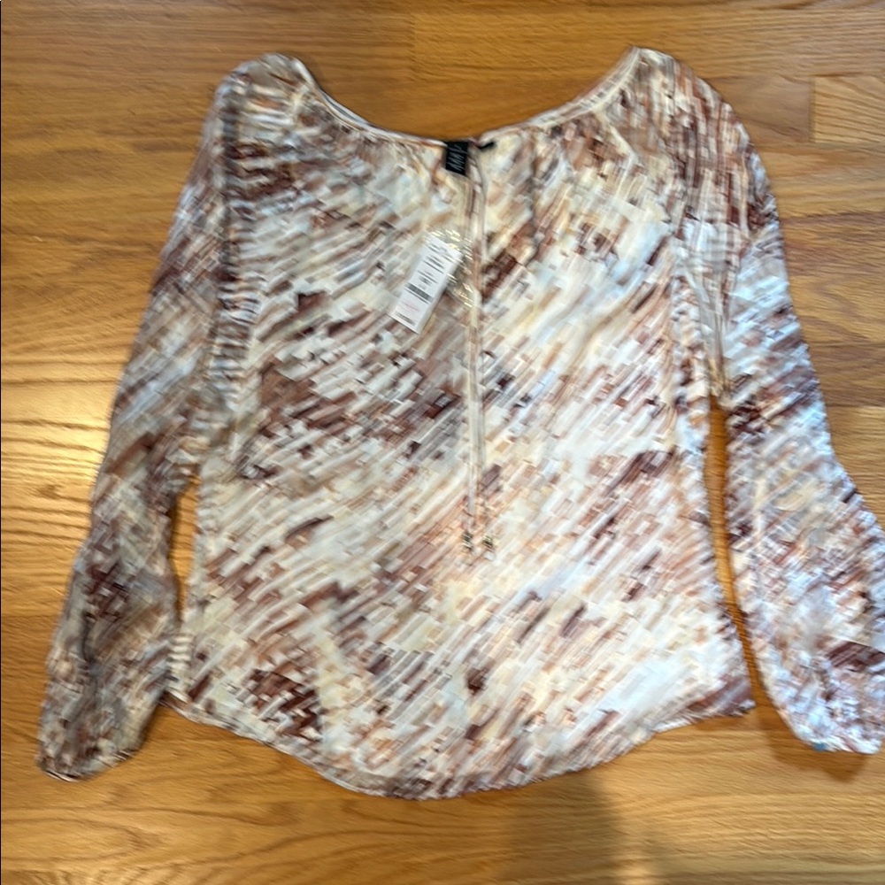 Stylish Women's Brown and Cream Top